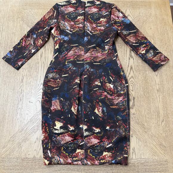 Hunter Bell New York Snake Printed Scuba Sheath Dress Bodycon Size 8 - Picture 2 of 7